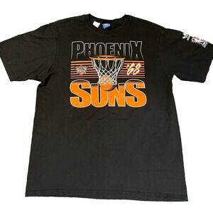 Phoenix Suns Shirt Mens Large Black Short Sleeve Trefoil Logo Adidas NBA EUC